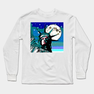 Freedom, Peter Max Style Print Long Sleeve T-Shirt